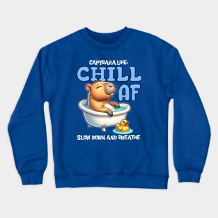 Capybara Relaxing in Bathtub Crewneck Sweatshirt